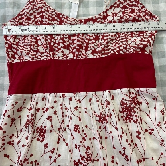 Point Zero dress pure cotton floral white red empire waist floral lightweight - Picture 13 of 16